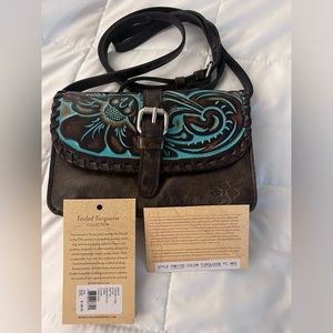New with Tags Patricia Nash tooled Torri cross body bag